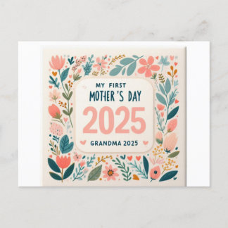 First Time Grandma Mother’s Day 2025 Celebration  Holiday Postcard