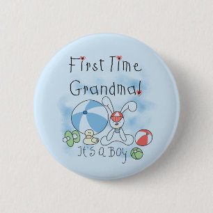 First Time Grandma of Boy Tshirts and Gifts 2 Inch Round Button