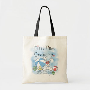 First Time Grandma of Boy Tshirts and Gifts Tote Bag