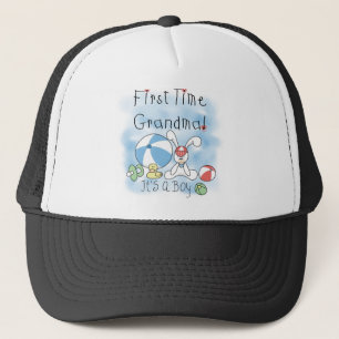 First Time Grandma of Boy Tshirts and Gifts Trucker Hat