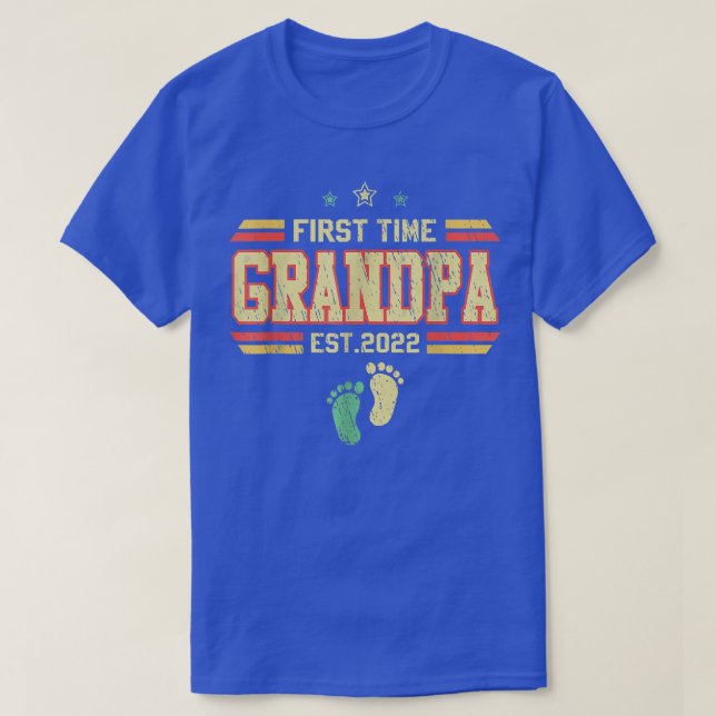 First time grandpa 2022 for grandfather For Father T-Shirt (Design Front)