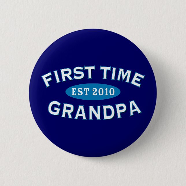 First Time Grandpa 2 Inch Round Button (Front)