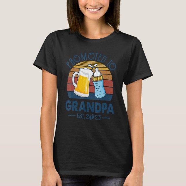 First Time Grandpa Promoted To Grandpa 2023 Father T-Shirt (Front)