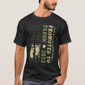 First Time Grandpa  Promoted To Papaw 2023 Camo Fl T-Shirt