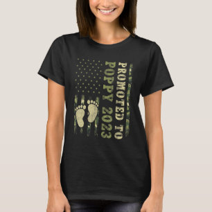 First Time Grandpa Promoted To Poppy 2023 Camo Fl T-Shirt