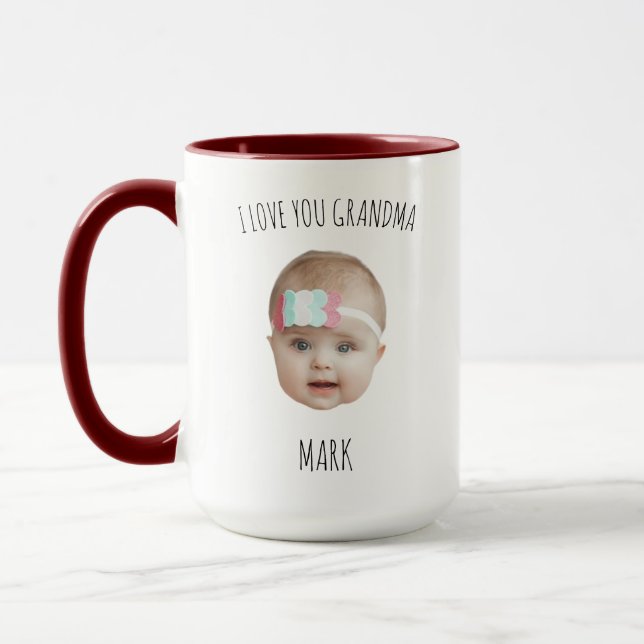First Time Grandparent I Love You Grandma Baby Mug (Left)