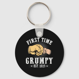 First Time Grumpy Est 2025 Father's Day Soon To Be Keychain