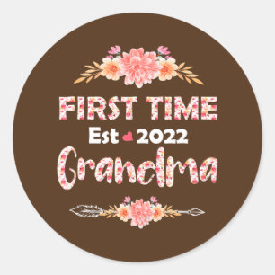 First Time Mimi Est 2022 Promoted to new Grandma Classic Round Sticker