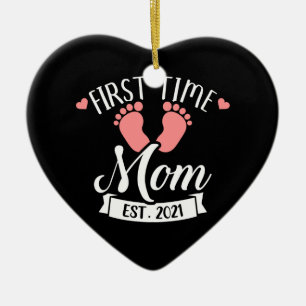 First time mom 2021 ceramic ornament