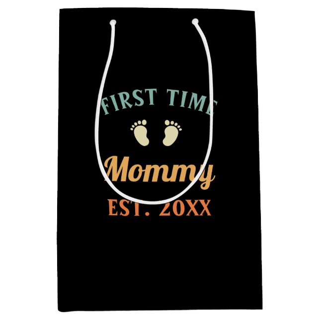 First Time Mommy Motherhood Mother's Day Medium Gift Bag (Front)