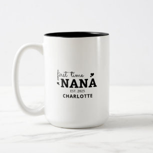 first time nana grandma Mothers Day Gift Two-Tone Coffee Mug