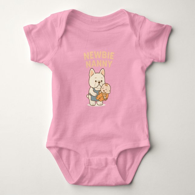 First-Time Nanny – Cute Dog & Baby Tee (Front)