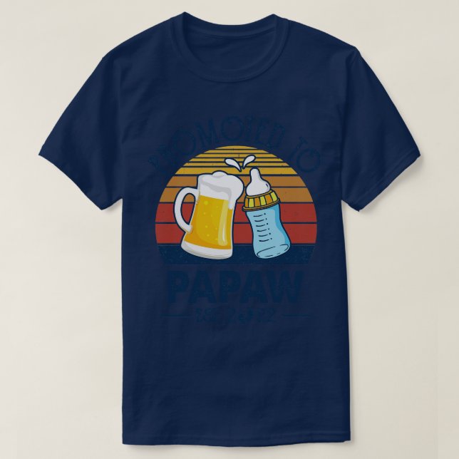First Time Papaw Promoted To Papaw 2022 Fathers Da T-Shirt (Design Front)