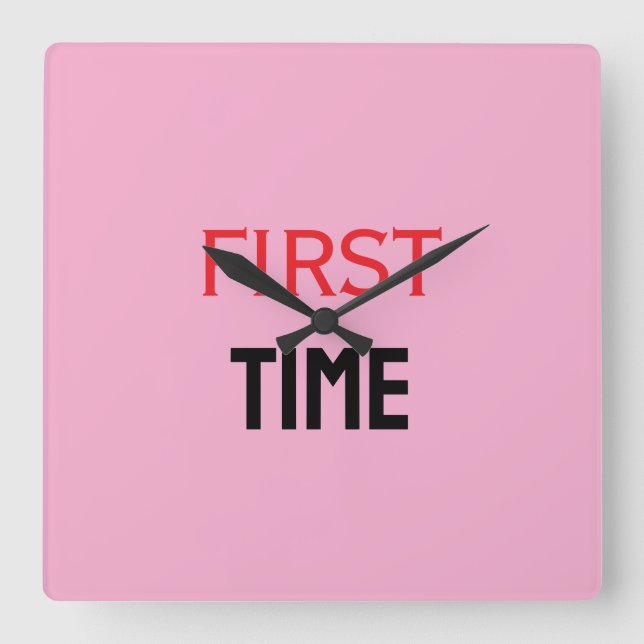 FIRST TIME SQUARE WALL CLOCK (Front)