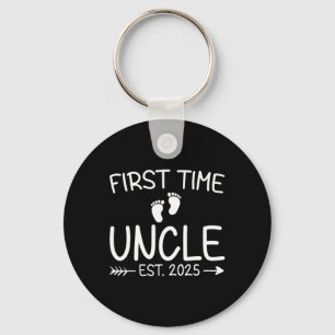 First Time Uncle Est. 2025 Fathers Day Ba  Keychain