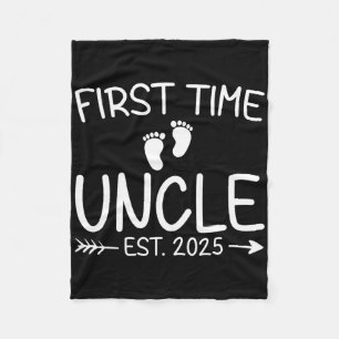 First Time Uncle Est. 2025 Fathers Day By Fleece Blanket