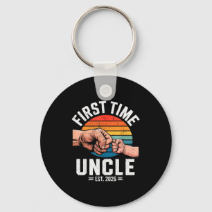 First Time Uncle Est 2026 Baby Announcement Great  Keychain