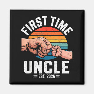 First Time Uncle Est 2026 Baby Announcement Great Magnet