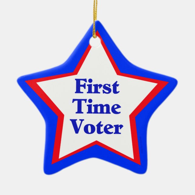 First Time Voter Ceramic Ornament (Front)