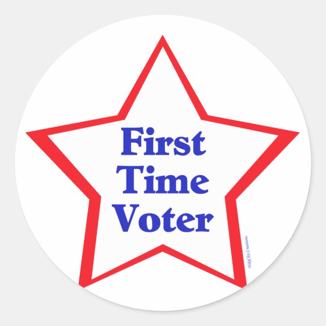 First Time Voter Classic Round Sticker (Front)