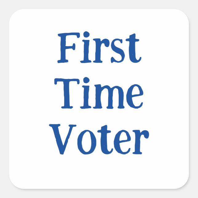 First Time Voter Square Sticker (Front)