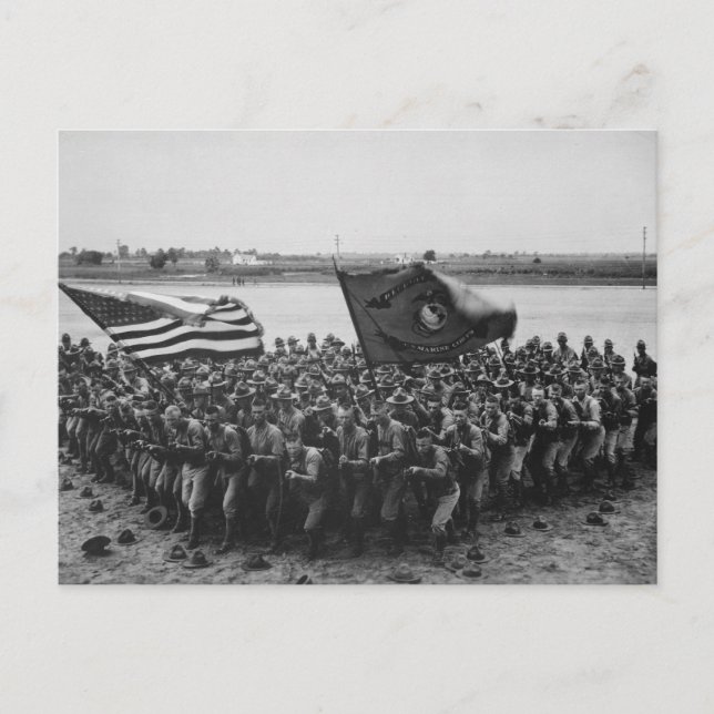 First to Fight - US Marines - 1918 Postcard (Front)