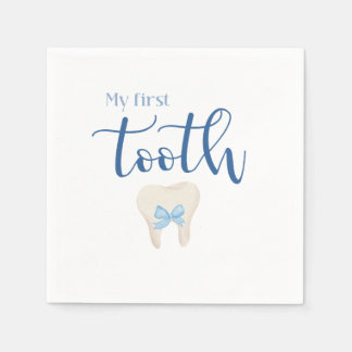 First Tooth - Agra Hadig Minimalist Blue Napkin