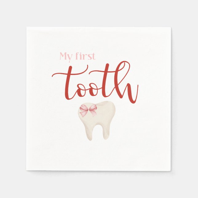 First Tooth - Agra Hadig Minimalist Pink Napkin (Front)