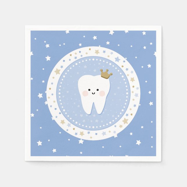 First Tooth and Stars Paper Napkin (Front)