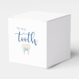 First Tooth- Minimalist Blue Favor Box
