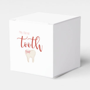 First Tooth- Minimalist Pink Favor Box