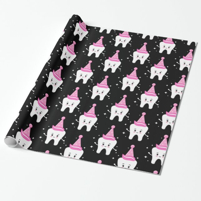 First Tooth Party - Agra Hadig Wrapping Paper (Unrolled)