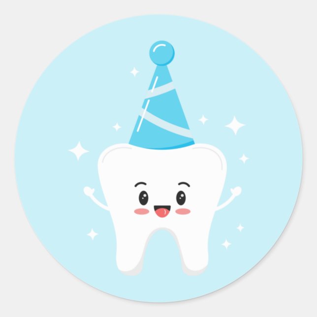 First Tooth Party Favor Stickers – Agrahadig  (Front)