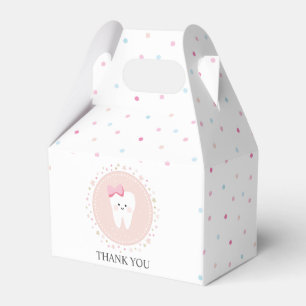 First Tooth party Thank you Girly design. Favor Box