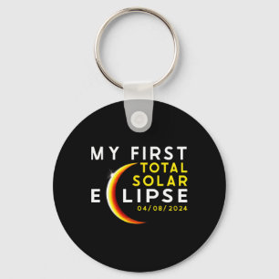 First Total Solar Eclipse April 8th Toddler Kids E Keychain