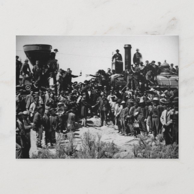 First Transcontinental Railroad Promontory Summit Postcard (Front)