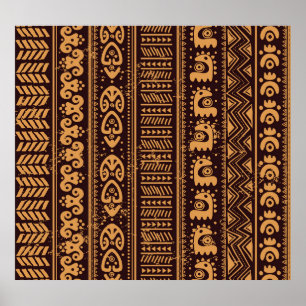 First tribal ethnic, seamless pattern. poster