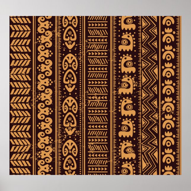 First tribal ethnic, seamless pattern. poster (Front)