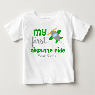 First Trip Airplane Personalized Baby T-Shirt