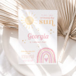 First Trip Around Sun Pink Rainbow 1st Birthday Invitation<br><div class="desc">First Trip Around The Sun - Pink Rainbow and Sun Girls 1st birthday invitation. The perfect theme for your little girls first birthday party.</div>