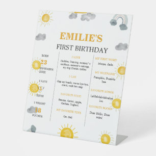 First trip around the  1st Birthday Milestone Sign