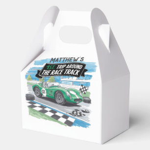 First Trip Around the Race Track Birthday Thanks Favor Box