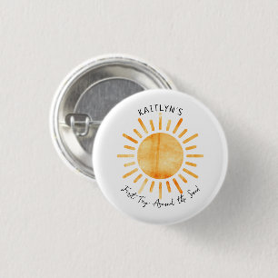 First Trip Around The Sun 1st Birthday 1 Inch Round Button