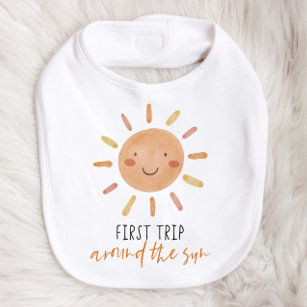 First Trip Around The Sun 1st Birthday Baby Bib