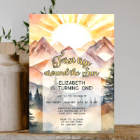 First Trip Around the Sun 1st Birthday Boho Nature