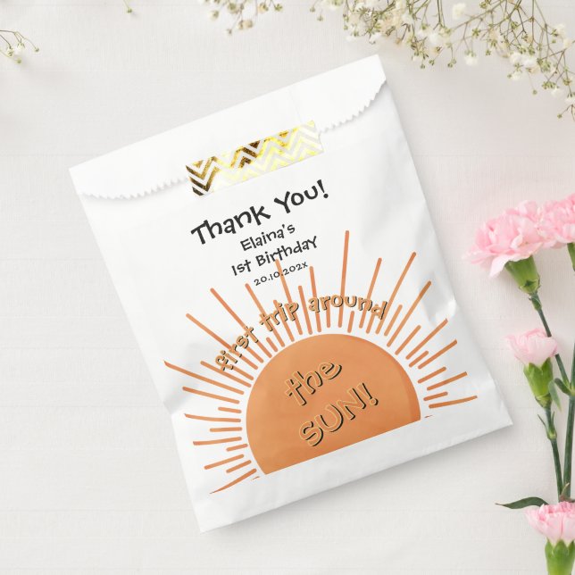 First Trip Around The Sun 1st Birthday Favour Bag (Sealed)