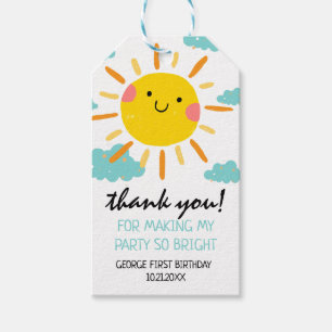 First Trip Around The Sun 1st Birthday Gift Tags