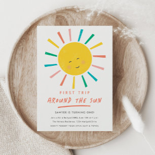 First Trip Around the Sun 1st Birthday Invitation