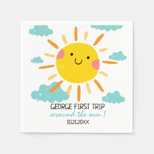First Trip Around The Sun 1st Birthday Napkin
