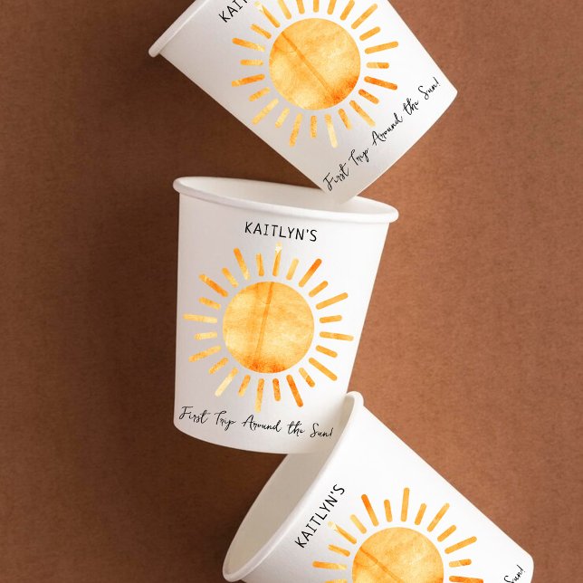 First Trip Around The Sun 1st Birthday Paper Cups (Creator Uploaded)